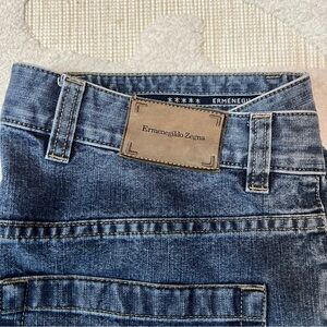 Ermenegildo Zegna Straight Leg Jeans Dark Blue Wash Stretch Cotton Men's 36x32